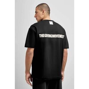 THE GIVING MOVEMENT T-Shirt Mens Size 2XL/3XL Black Sustainable Stretch Casual